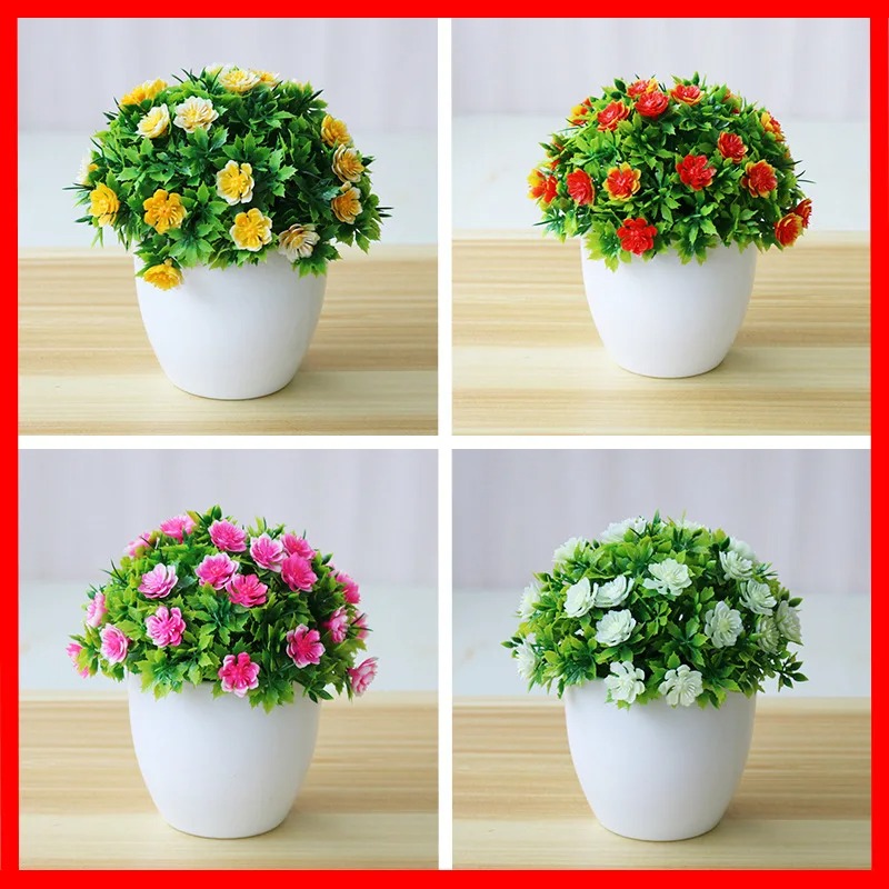 Bonsai Gardenia - 인공 식물 분재 작은 꽃 화분