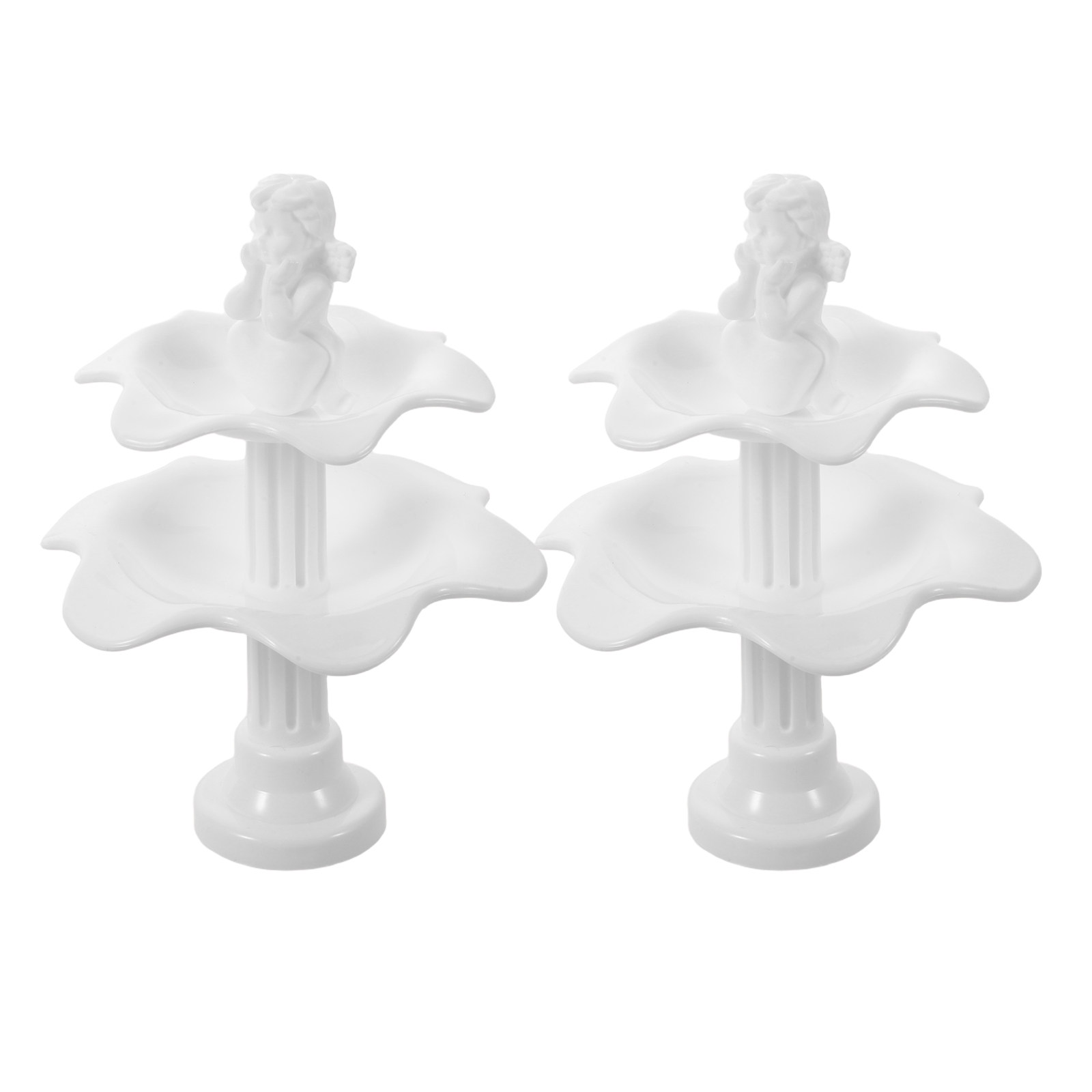 Bonsai Garden Fountain - 2Pcs 미니어처 분수 장식 플라스틱 2단