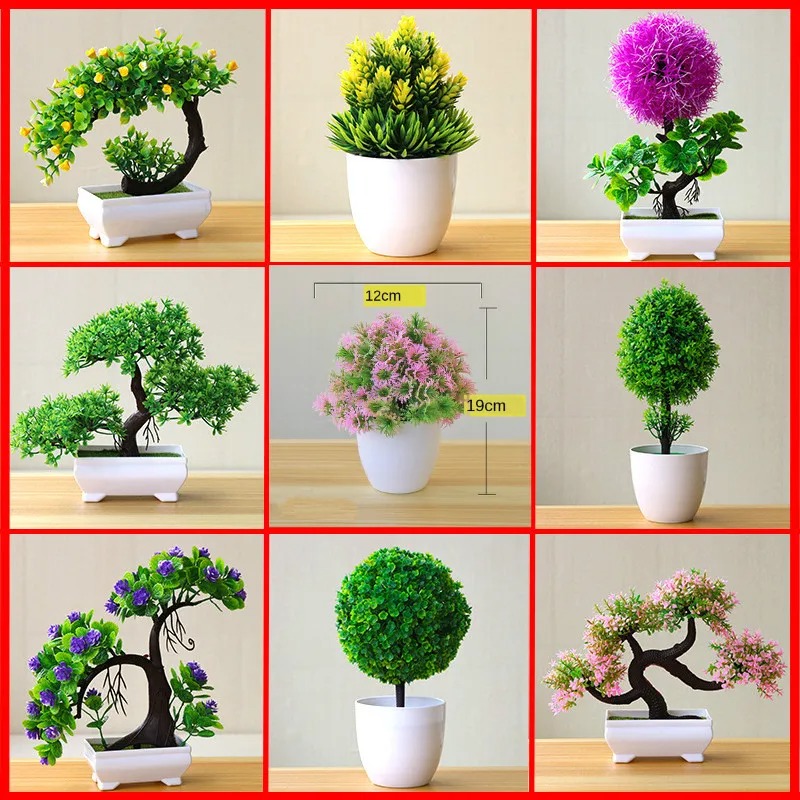 Bonsai Gardenia - 인공 소형 나무 화분 식물 가짜