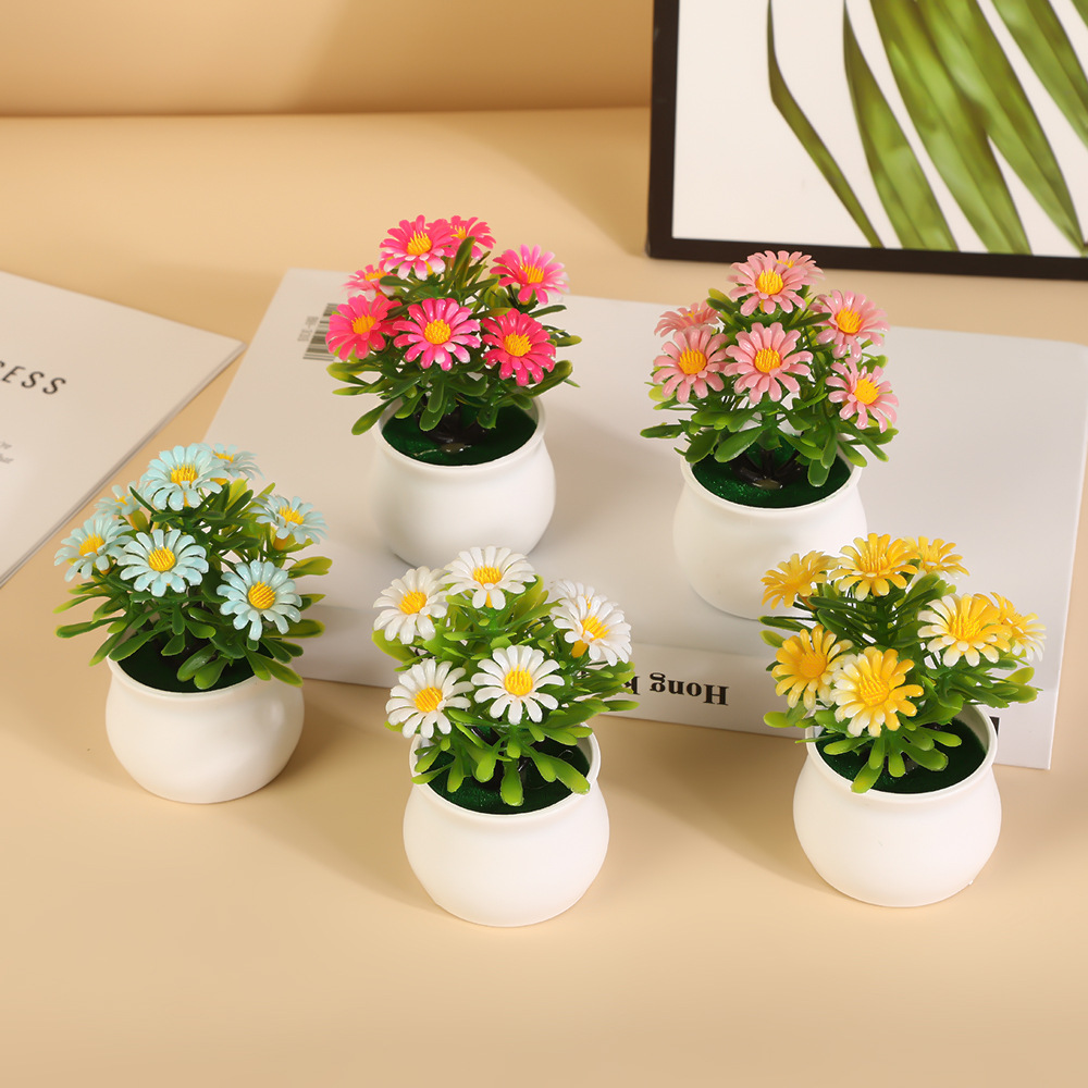 사무실 장식 홈 데코 화분에 심은 작은 국화 인조 꽃  - Bonsai Garden Sushi 리뷰 및 가격