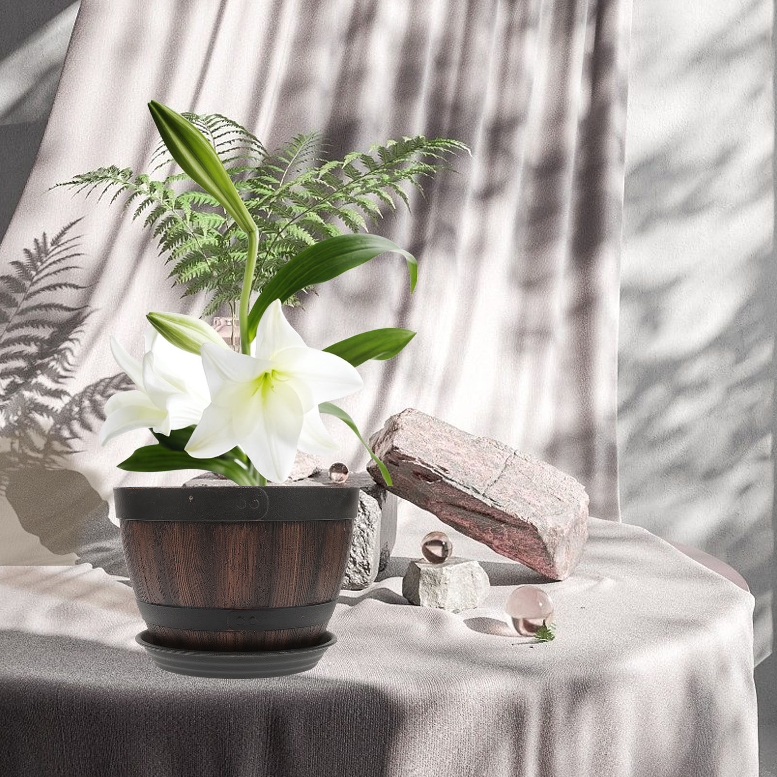2세트 인조 나무 화분, 나무 무늬 플라스틱 화분, 실 - Bonsai Garden Indoor 리뷰 및 가격