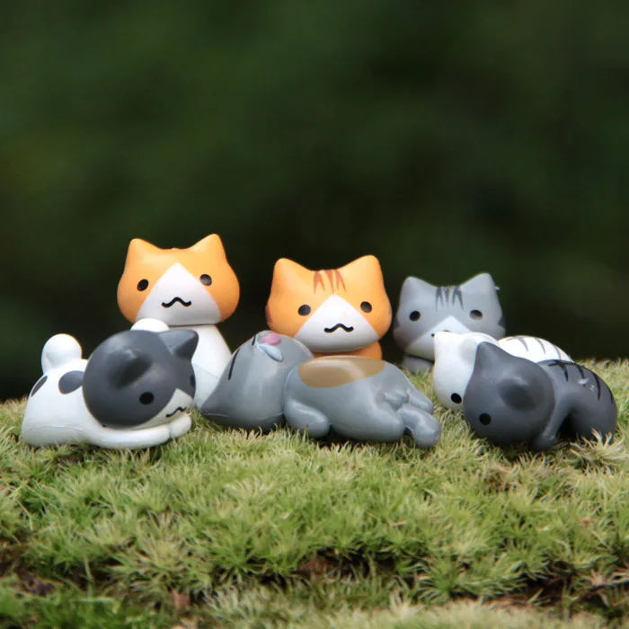 6개/세트 만화 행운의 PVC 고양이 집 정원 분재 장 - Bonsai Garden In Japan 리뷰 및 가격